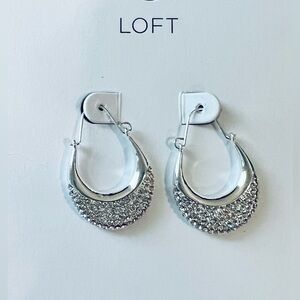 NEW-LOFT SILVER TEARDROP SPARKLE EARRINGS